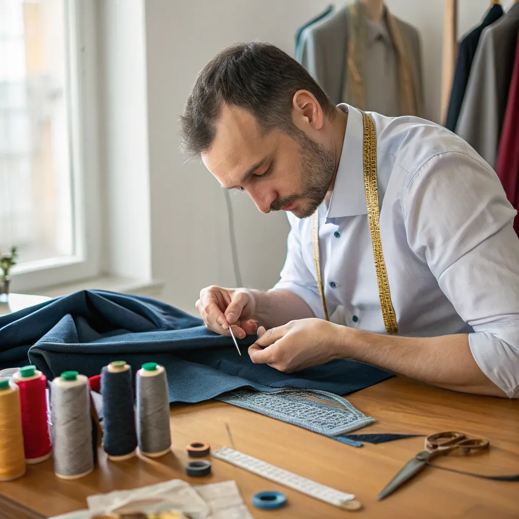 Expert tailor at work